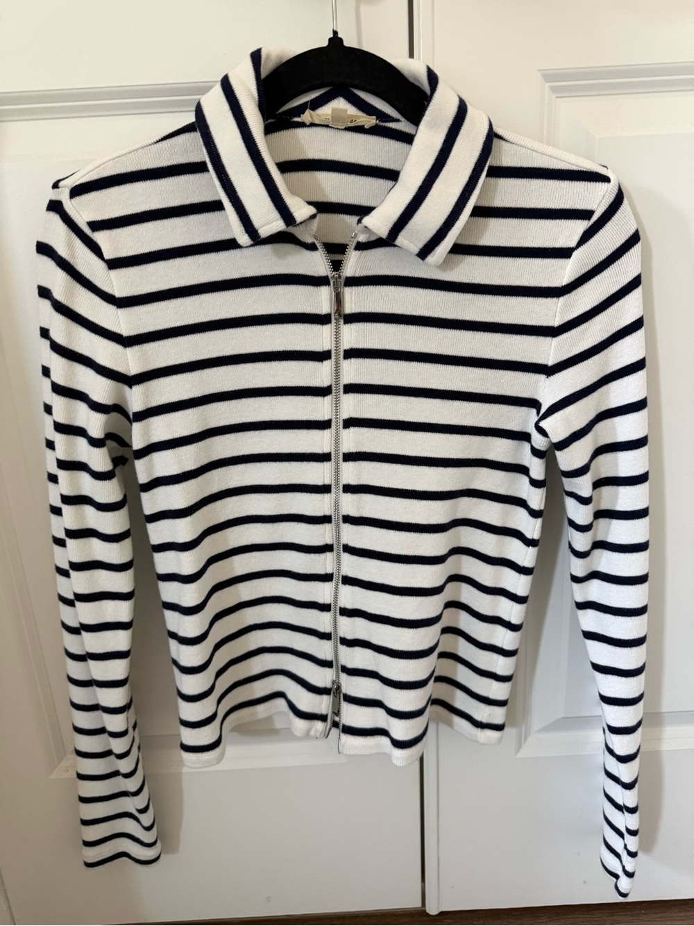 EUC Madewell Navy & White Striped Knit Top